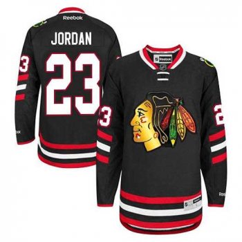 Men's Chicago Blackhawks #23 Michael Jordan Black 2014 Stadium Series Jersey