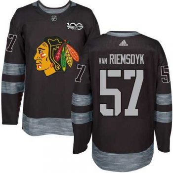 Men's Chicago Blackhawks #57 Trevor Van Riemsdyk Black 1917-2017 100th Anniversary Stitched NHL Jersey