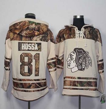 Men's Chicago Blackhawks #81 Marian Hossa Cream Camo Stitched NHL Jersey