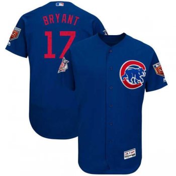 Men's Chicago Cubs #17 Kris Bryant Majestic Royal 2018 Spring Training Flex Base Player Jersey