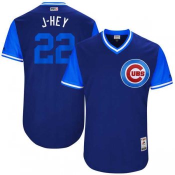 Men's Chicago Cubs #22 Jason Heyward J-Hey Majestic Royal 2017 Little League World Series Players Weekend Jersey