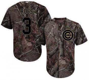 Men's Chicago Cubs #3 David Ross Camo Realtree Collection Cool Base Stitched MLB