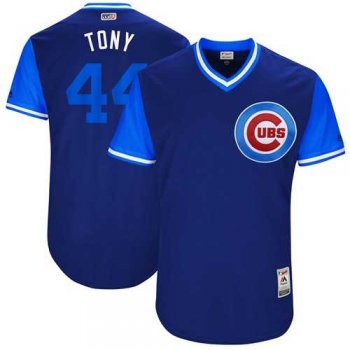 Men's Chicago Cubs #44 Anthony Rizzo Royal Tony Players Weekend Authentic Stitched MLB