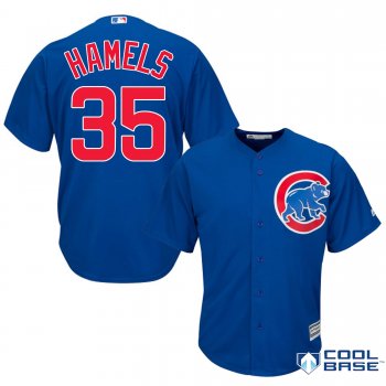 Men's Chicago Cubs #35 Cole Hamels Alternate Cool Base Royal Jersey