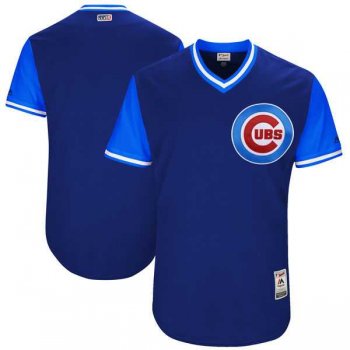 Men's Chicago Cubs Customized Navy 2017 Little League World Series Players Weekend Jersey