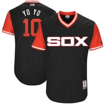 Men's Chicago White Sox #10 Yoan Moncada YoYo Majestic Black 2017 Little League World Series Players Weekend Jersey