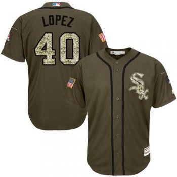 Men's Chicago White Sox #40 Reynaldo Lopez Green Salute to Service Stitched MLBs