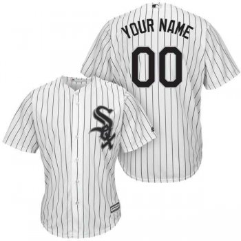 Men's Chicago White Sox Majestic White Black Home Cool Base Custom Jersey