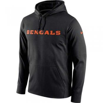 Men's Cincinnati Bengals Nike Black Circuit Wordmark Essential Performance Pullover Hoodie