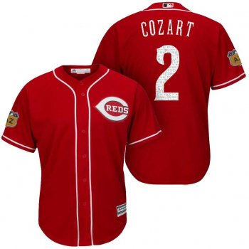 Men's Cincinnati Reds #2 Zack Cozart 2017 Spring Training Cool Base Stitched MLB Jersey