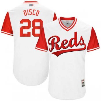 Men's Cincinnati Reds #28 Anthony DeSclafani Disco Majestic White 2017 Little League World Series Players Weekend Jersey