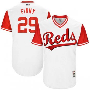 Men's Cincinnati Reds #29 Brandon Finnegan Finny Majestic White 2017 Little League World Series Players Weekend Jersey