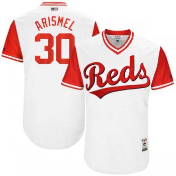 Men's Cincinnati Reds #30 Arismendy Alcantara Arismel Majestic White 2017 Little League World Series Players Weekend Jersey