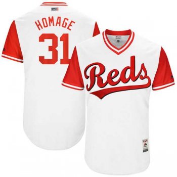 Men's Cincinnati Reds #31 Drew Storen Homage Majestic White 2017 Little League World Series Players Weekend Jersey