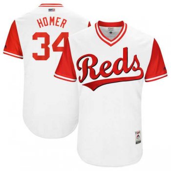 Men's Cincinnati Reds #34 Homer Bailey Homer Majestic White 2017 Little League World Series Players Weekend Jersey