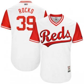 Men's Cincinnati Reds #39 Devin Mesoraco Rocko Majestic White 2017 Little League World Series Players Weekend Jersey