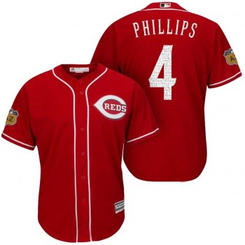 Men's Cincinnati Reds #4 Brandon Phillips 2017 Spring Training Cool Base Stitched MLB Jersey