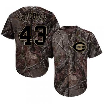 Men's Cincinnati Reds #43 Scott Schebler Camo Realtree Collection Cool Base Stitched MLB