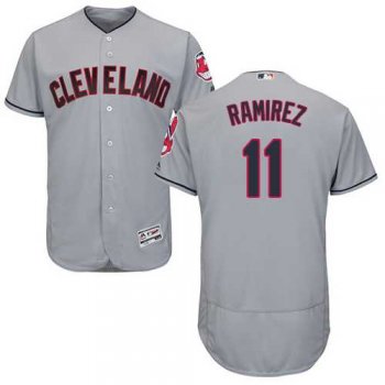 Men's Cleveland Indians #11 Jose Ramirez Grey Flexbase Authentic Collection Stitched MLB Jersey