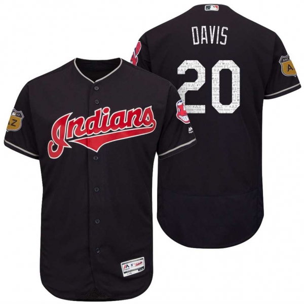 Men's Cleveland Indians #20 Rajai Davis 2017 Spring Training Flex Base Authentic Collection Stitched Baseball Jersey