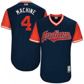 Men's Cleveland Indians #4 Bradley Zimmer Machine Majestic Navy 2017 Little League World Series Players Weekend Jersey