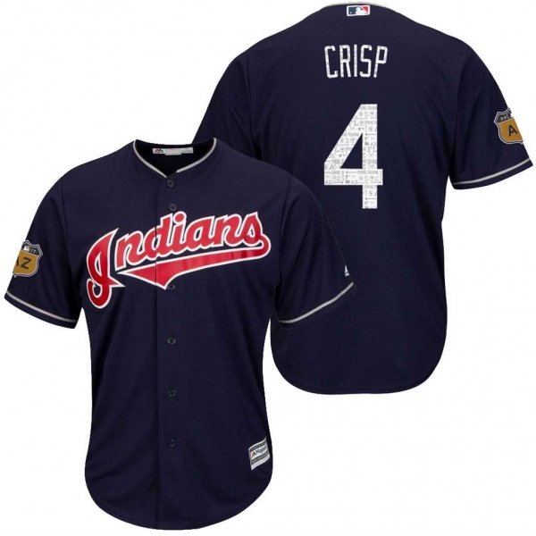 Men's Cleveland Indians #4 Coco Crisp 2017 Spring Training Cool Base Stitched MLB Jersey