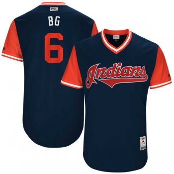 Men's Cleveland Indians #6 Brandon Guyer BG Majestic Navy 2017 Players Weekend Authentic Jersey