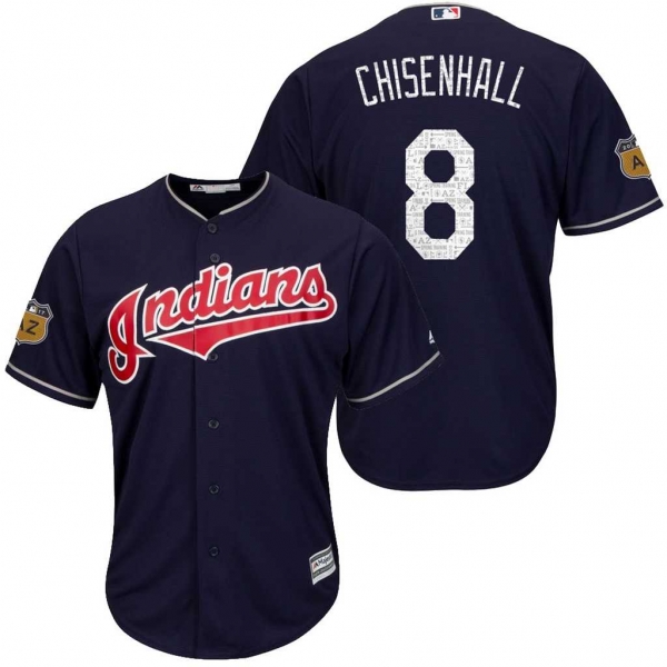 Men's Cleveland Indians #8 Lonnie Chisenhall 2017 Spring Training Cool Base Stitched MLB Jersey