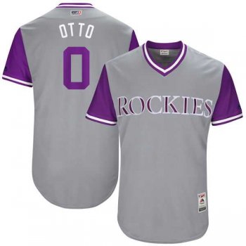 Men's Colorado Rockies #0 Adam Ottavino Otto Majestic Gray 2017 Little League World Series Players Weekend Jersey