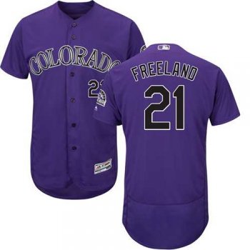 Men's Colorado Rockies #21 Kyle Freeland Purple Flexbase Authentic Collection Stitched MLB