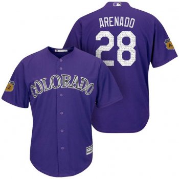 Men's Colorado Rockies #28 Nolan Arenado 2017 Spring Training Cool Base Stitched MLB Jersey