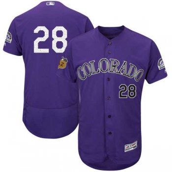 Men's Colorado Rockies #28 Nolan Arenado Purple 2017 Spring Training Flexbase Authentic Collection Stitched Baseball Jersey