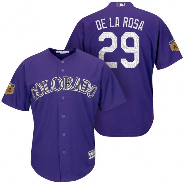 Men's Colorado Rockies #29 Jorge De La Rosa 2017 Spring Training Cool Base Stitched MLB Jersey