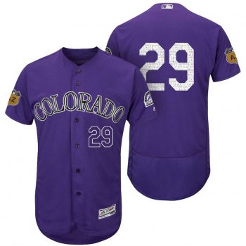 Men's Colorado Rockies #29 Jorge De La Rosa 2017 Spring Training Flex Base Authentic Collection Stitched Baseball Jersey