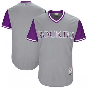 Men's Colorado Rockies Customized Gray 2017 Little League World Series Players Weekend Jersey