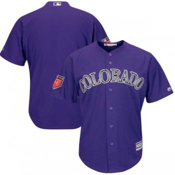 Men's Colorado Rockies Customized Majestic Purple 2018 Spring Training Cool Base Team Jersey