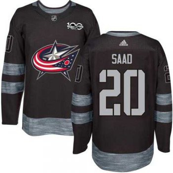 Men's Columbus Blue Jackets #20 Brandon Saad Black 1917-2017 100th Anniversary Stitched NHL Jersey