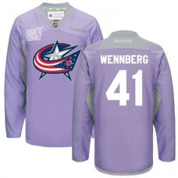 Men's Columbus Blue Jackets #41 Alexander Wennberg Fights Cancer Practice Alternate NHL Jersey