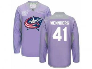 Men's Columbus Blue Jackets #41 Alexander Wennberg Fights Cancer Practice Alternate NHL Jersey