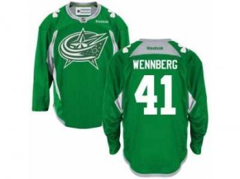 Men's Columbus Blue Jackets #41 Alexander Wennberg St. Patrick's Day Practice NHL Jersey