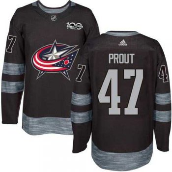 Men's Columbus Blue Jackets #47 Dalton Prout Black 1917-2017 100th Anniversary Stitched NHL Jersey