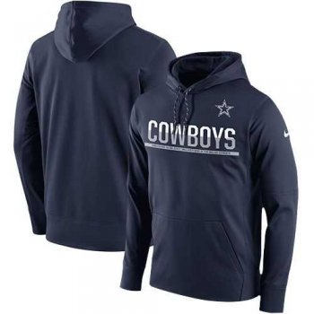 Men's Dallas Cowboys Nike Navy Sideline Circuit Pullover Performance Hoodie