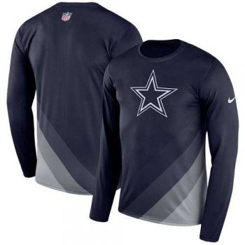 Men's Dallas Cowboys Nike Navy Sideline Legend Prism Performance Long Sleeve T-Shirt