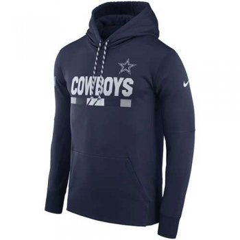 Men's Dallas Cowboys Nike Navy Sideline ThermaFit Performance PO Hoodie