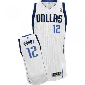 Men's Dallas Mavericks #12 Andrew Bogut NBA White Home Jersey