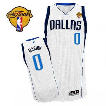 Men's Dallas Mavericks 2011 Finals Patch #0 Shawn Marion Revolution 30 White Stitched NBA Jersey