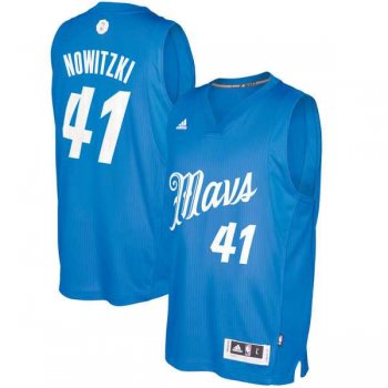 Men's Dallas Mavericks #41 Dirk Nowitzki Blue 2016 Christmas Day NBA Swingman Jersey