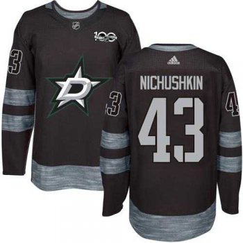 Men's Dallas Stars #43 Valeri Nichushkin Black 1917-2017 100th Anniversary Stitched NHL Jersey