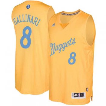 Men's Denver Nuggets #8 Danilo Gallinari Gold 2016 Christmas Day NBA Swingman Jersey