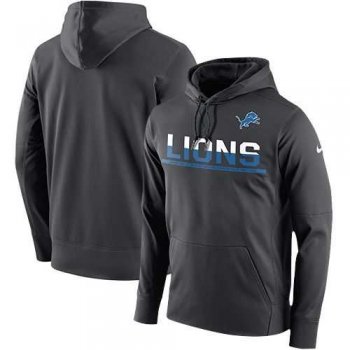 Men's Detroit Lions Nike Anthracite Sideline Circuit Pullover Performance Hoodie